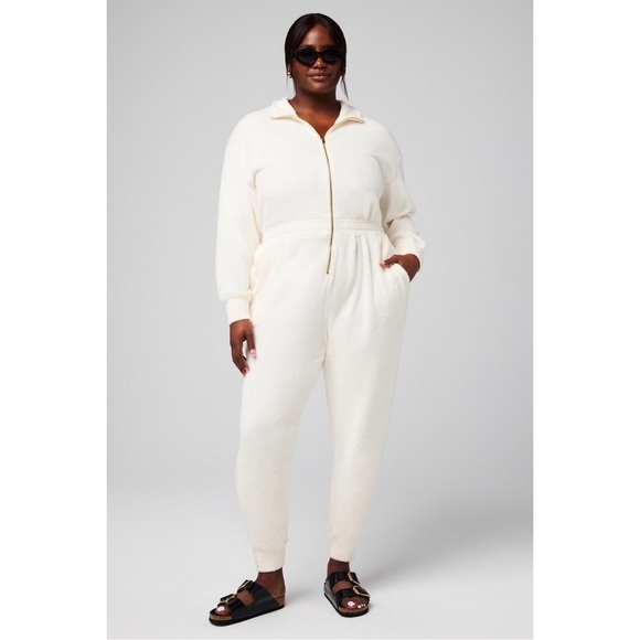 Size 2X Fabletics Cozy Cord Zip Fuzzy Onesie - Picture 1 of 11
